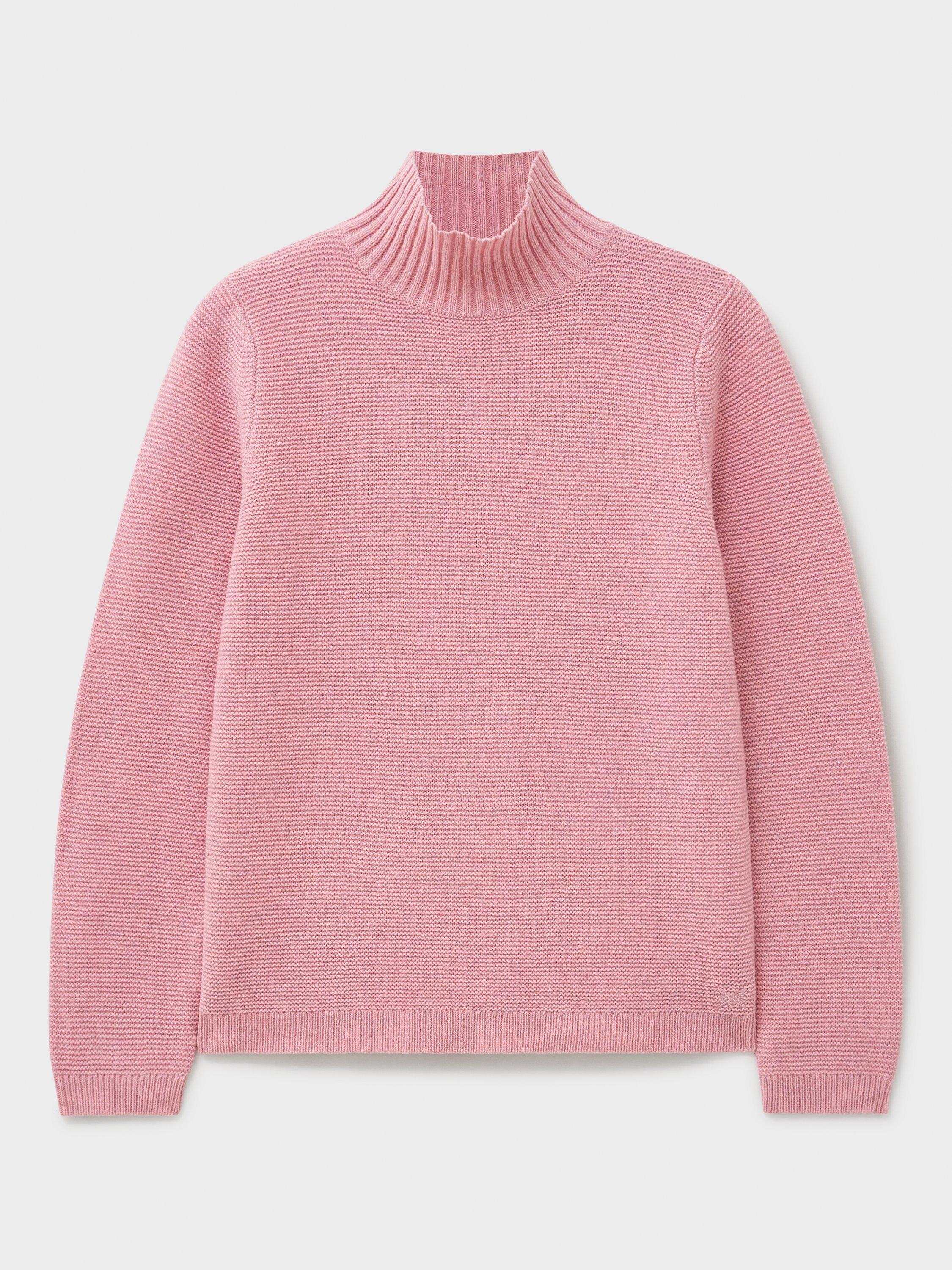 Product image 5 of 5, which shows Crew Clothing Wool Blend Crew Neck Jumper, Pastel Pink, 10