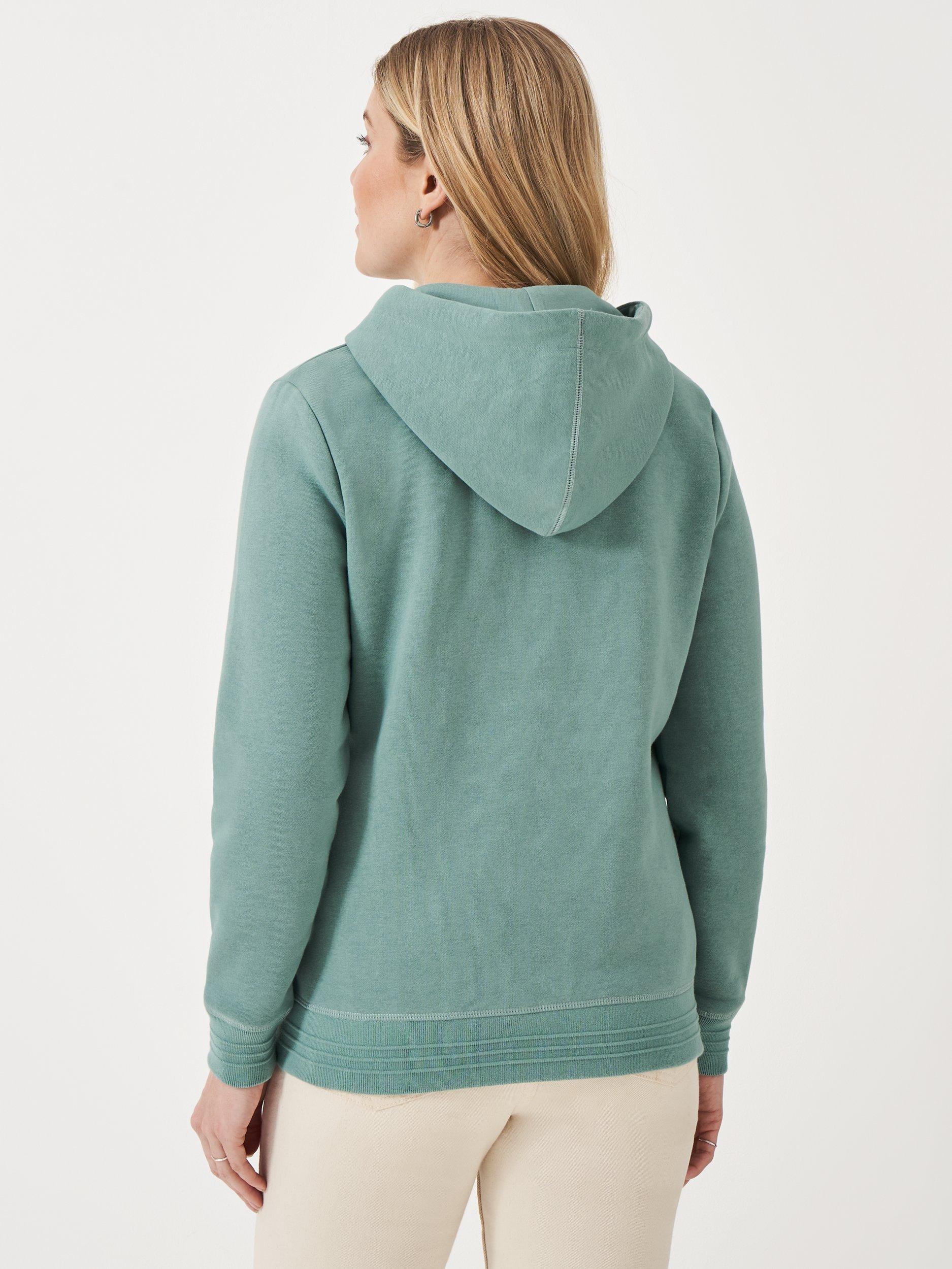 Product image 2 of 5, which shows Crew Clothing Cotton Blend Zip Hoodie , Emerald Green, 10