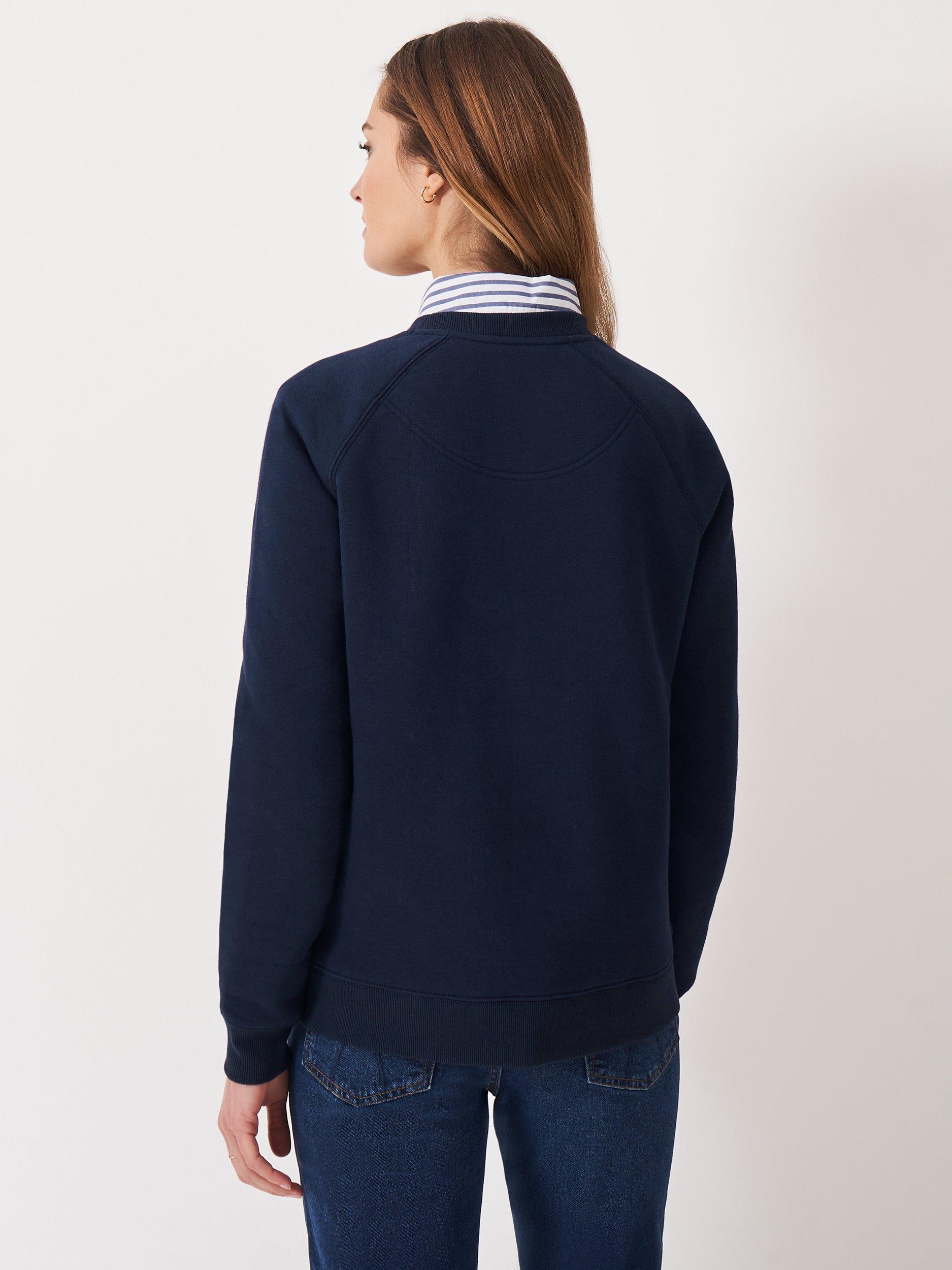 Product image 2 of 5, which shows Crew Clothing Cotton Blend Crew Neck Jumper, Navy Blue, 10