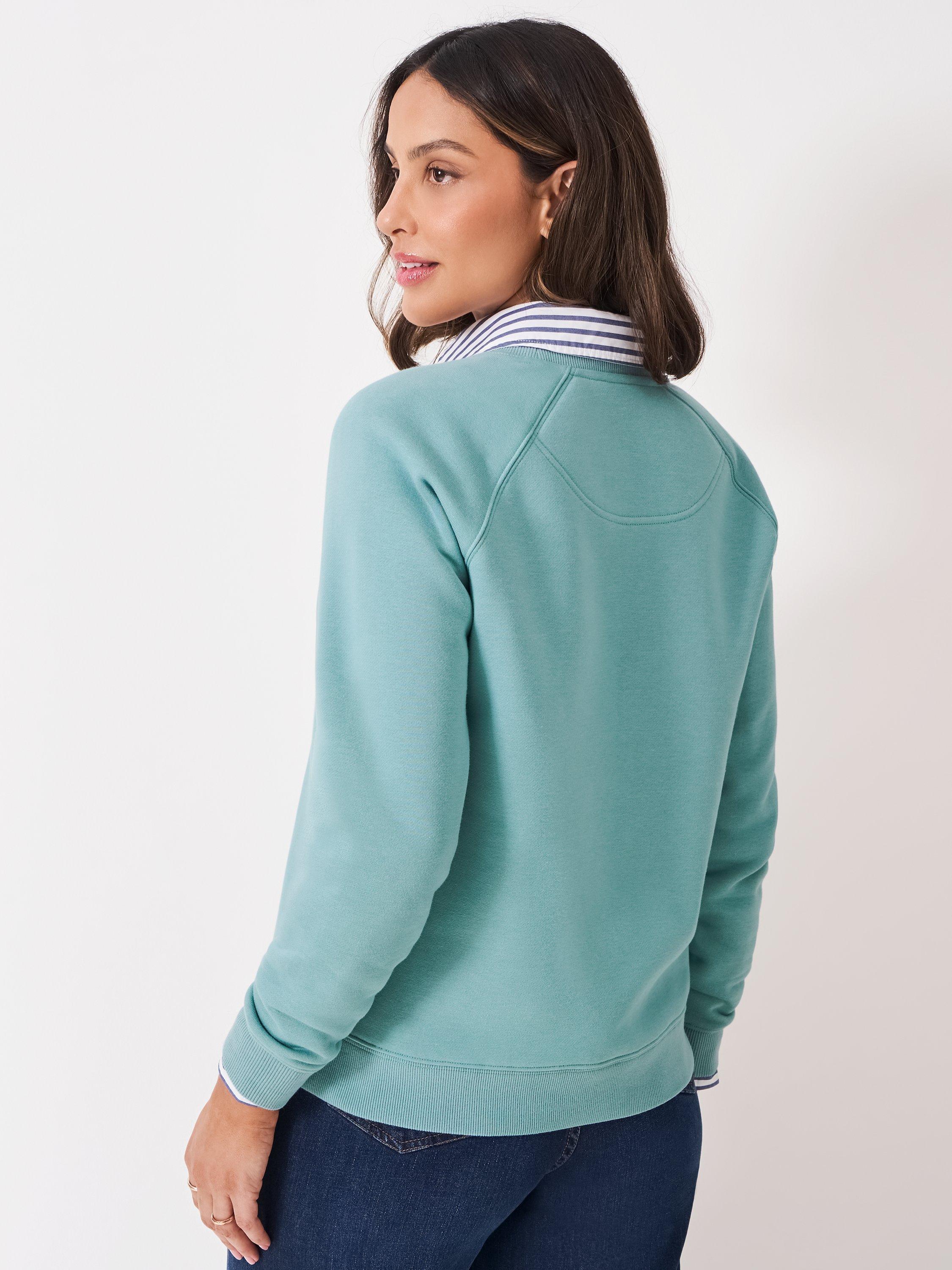 Product image 2 of 5, which shows Crew Clothing Cotton Blend Crew Neck Jumper, Ocean Blue, 10