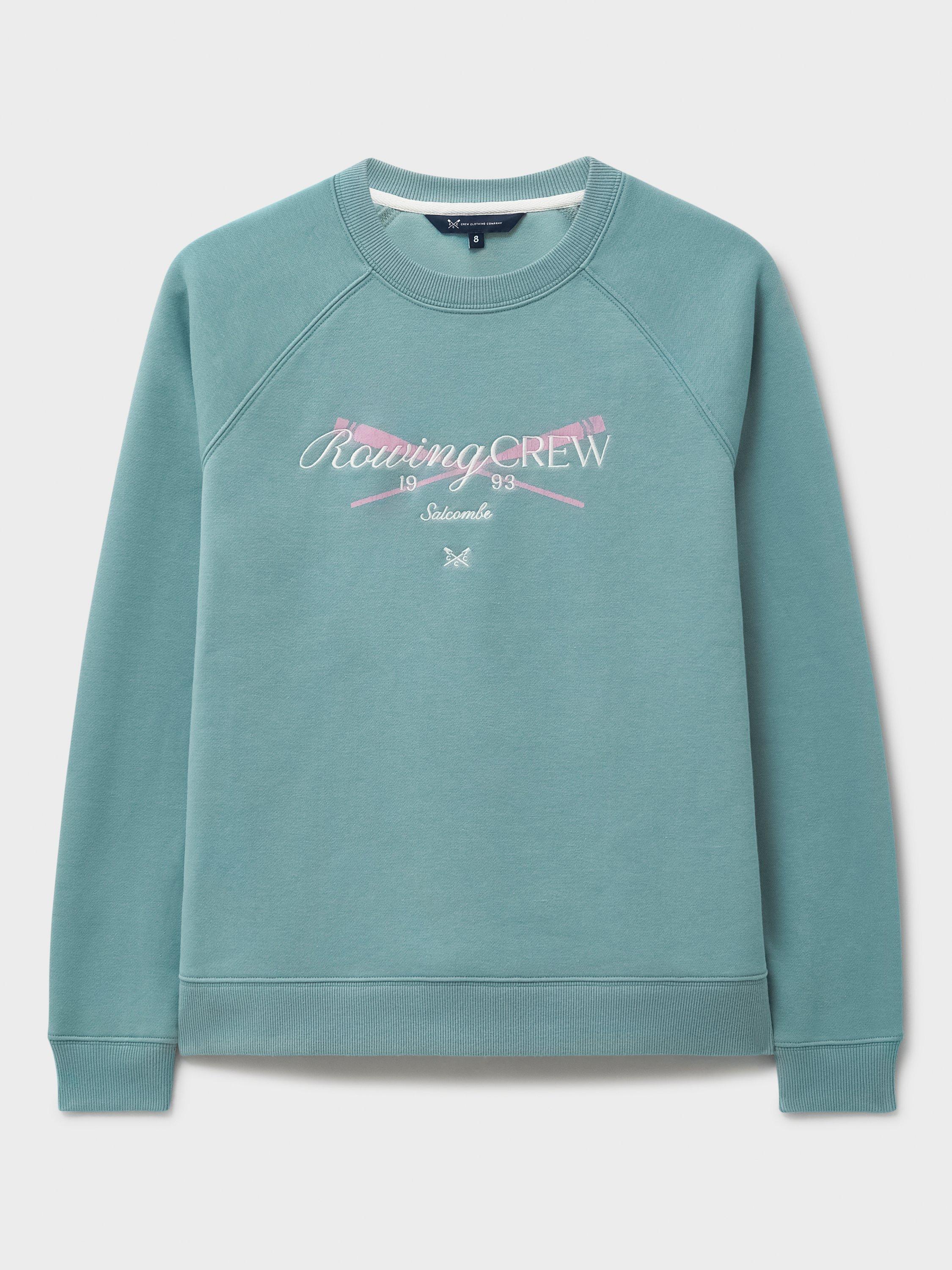 Product image 5 of 5, which shows Crew Clothing Cotton Blend Crew Neck Jumper, Ocean Blue, 10