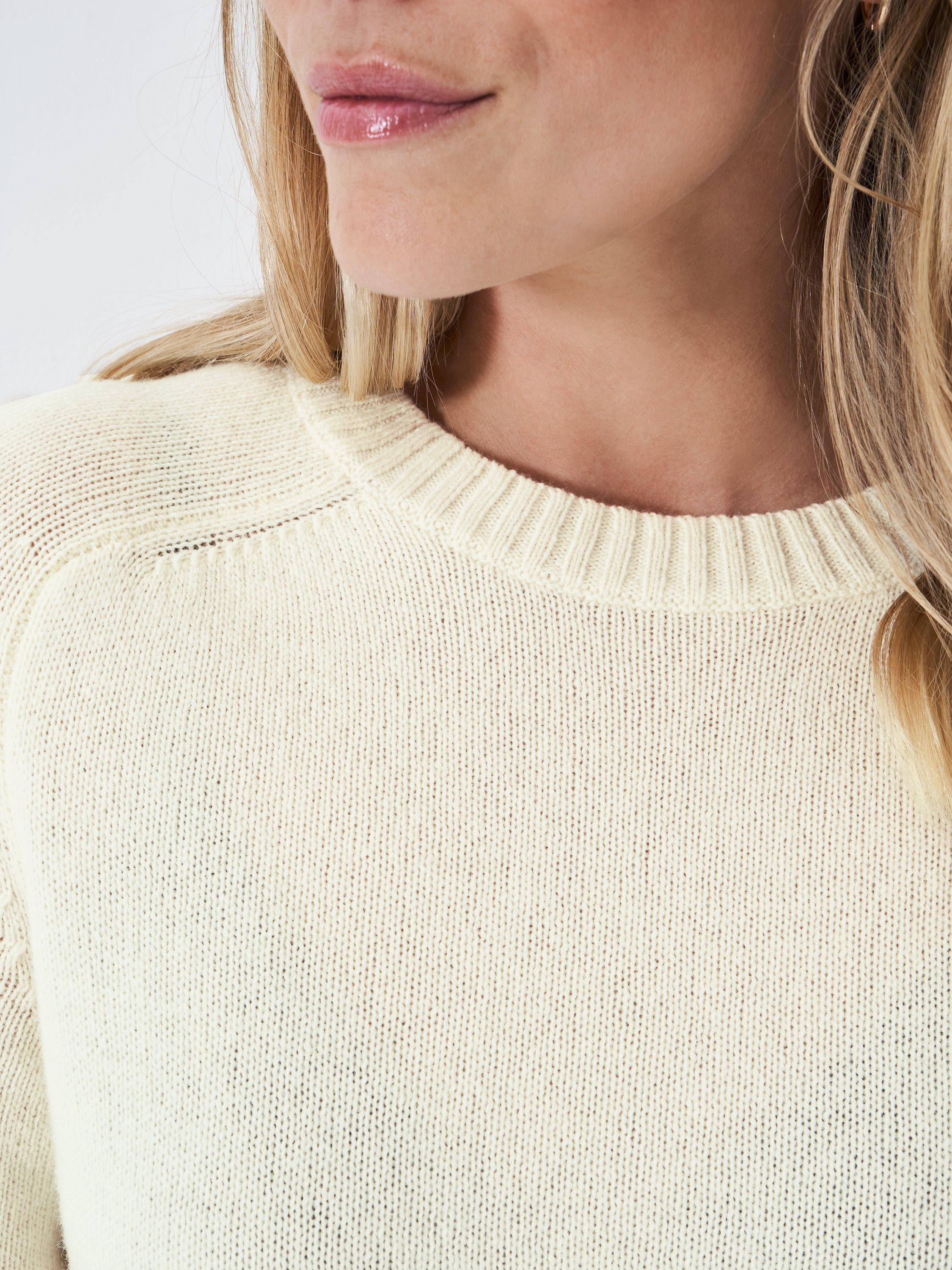 Product image 4 of 5, which shows Crew Clothing Wool Blend Crew Neck Jumper, White, 10