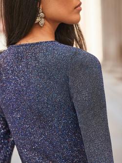 Ro&Zo Petite Kylie Sparkle Maxi Dress, Blue - view 2, Blue