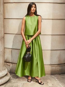 Ro&Zo Satin Shell Top, Green - view 2, Green