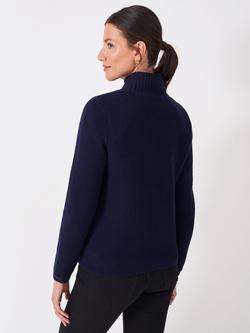 Crew Clothing Wool Blend High Neck Jumper - view 2, Navy Blue