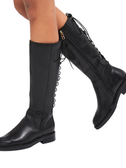 Carvela Trento Leather Knee High Boots, Black - view 2, Black