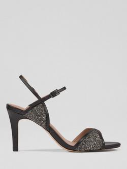 L.K.Bennett Estelle Crystal Detail Heel Sandals, Black, Black