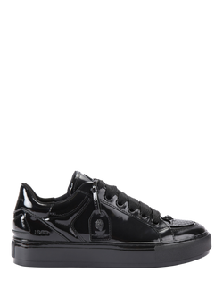 Kurt Geiger London Southbank Tag Patent Leather Trainers, Black, Black