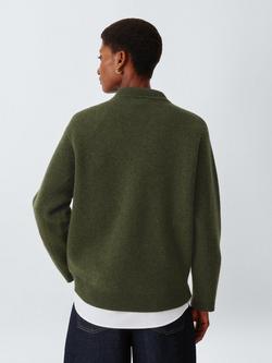 John Lewis Merino Wool Rich Oversized Jumper, Khaki - view 2, Khaki