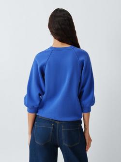 John Lewis Drawstring Waist Cotton Blend Jumper, Baja Blue - view 2, Baja Blue