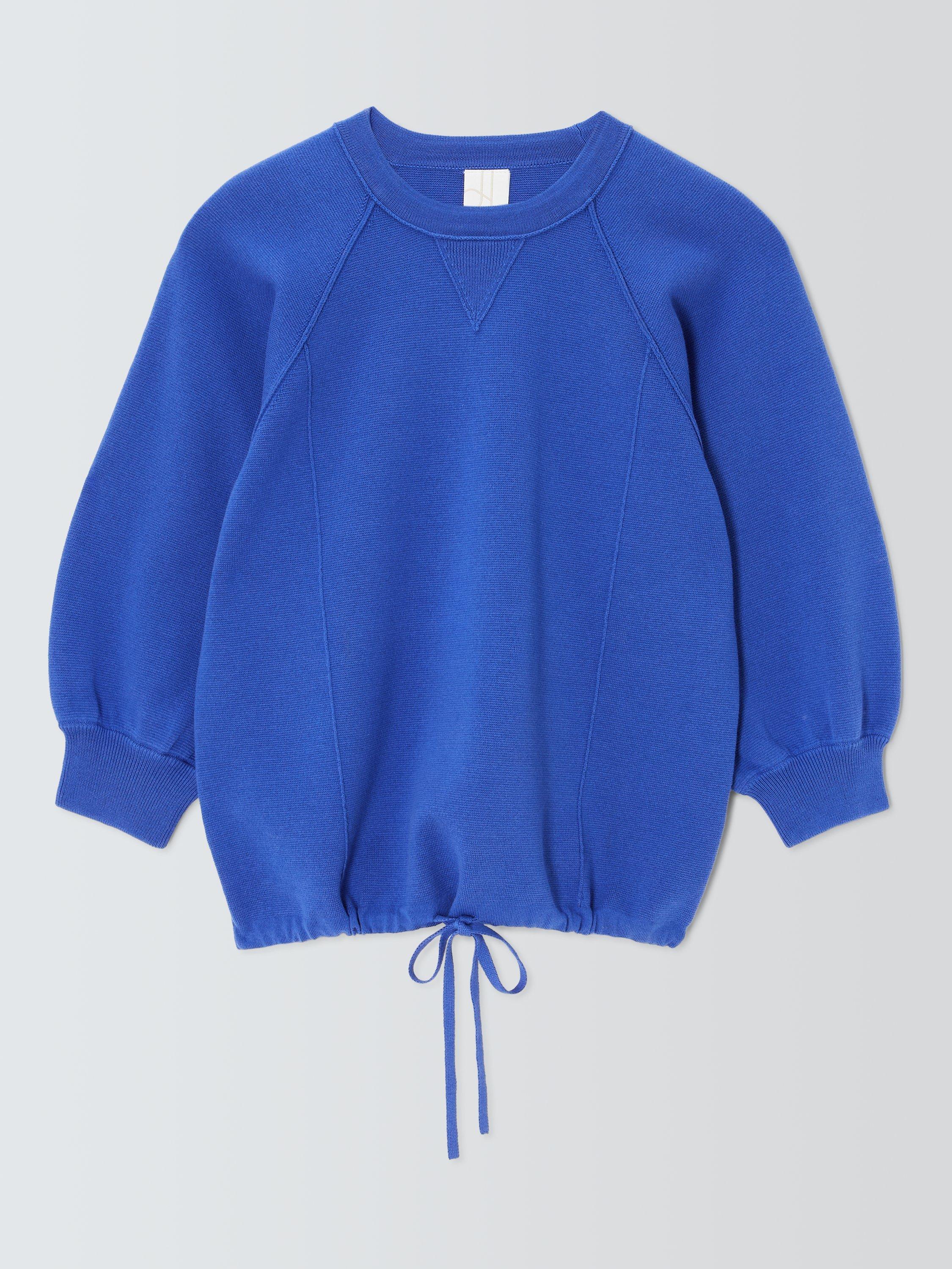 Product image 4 of 6, which shows John Lewis Drawstring Waist Cotton Blend Jumper, Baja Blue, XS