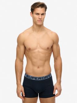 Superdry Classic Boxer Triple Pack, Eclipse Navy/Blue, Eclipse Navy/Blue
