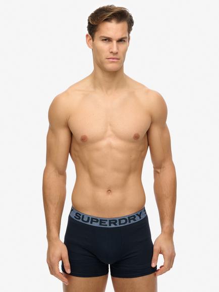 Superdry Classic Boxer Triple Pack, Eclipse Navy/Blue, Eclipse Navy/Blue