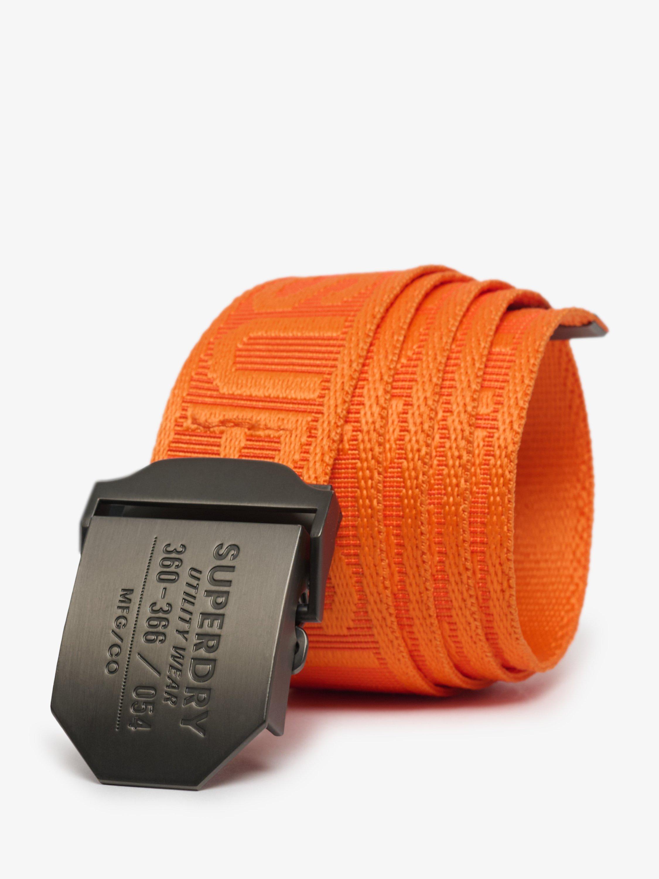 Product image 3 of 4, which shows Superdry Workwear Webbing Belt, Rust Orange, One Size