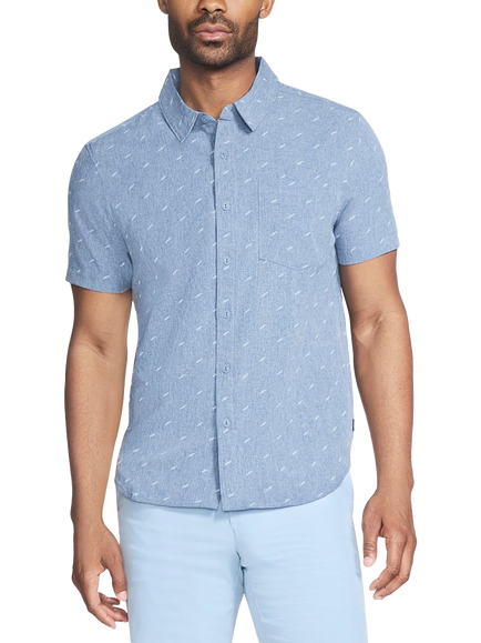 Skechers GO WALK Air Printed Short Sleeve Shirt, Denim