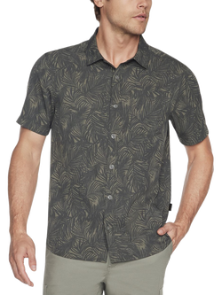 Skechers GO WALK Air Printed Short Sleeve Shirt, Green/Brown