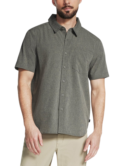 Skechers GO WALK Air Short Sleeve Shirt, Olive/Grey
