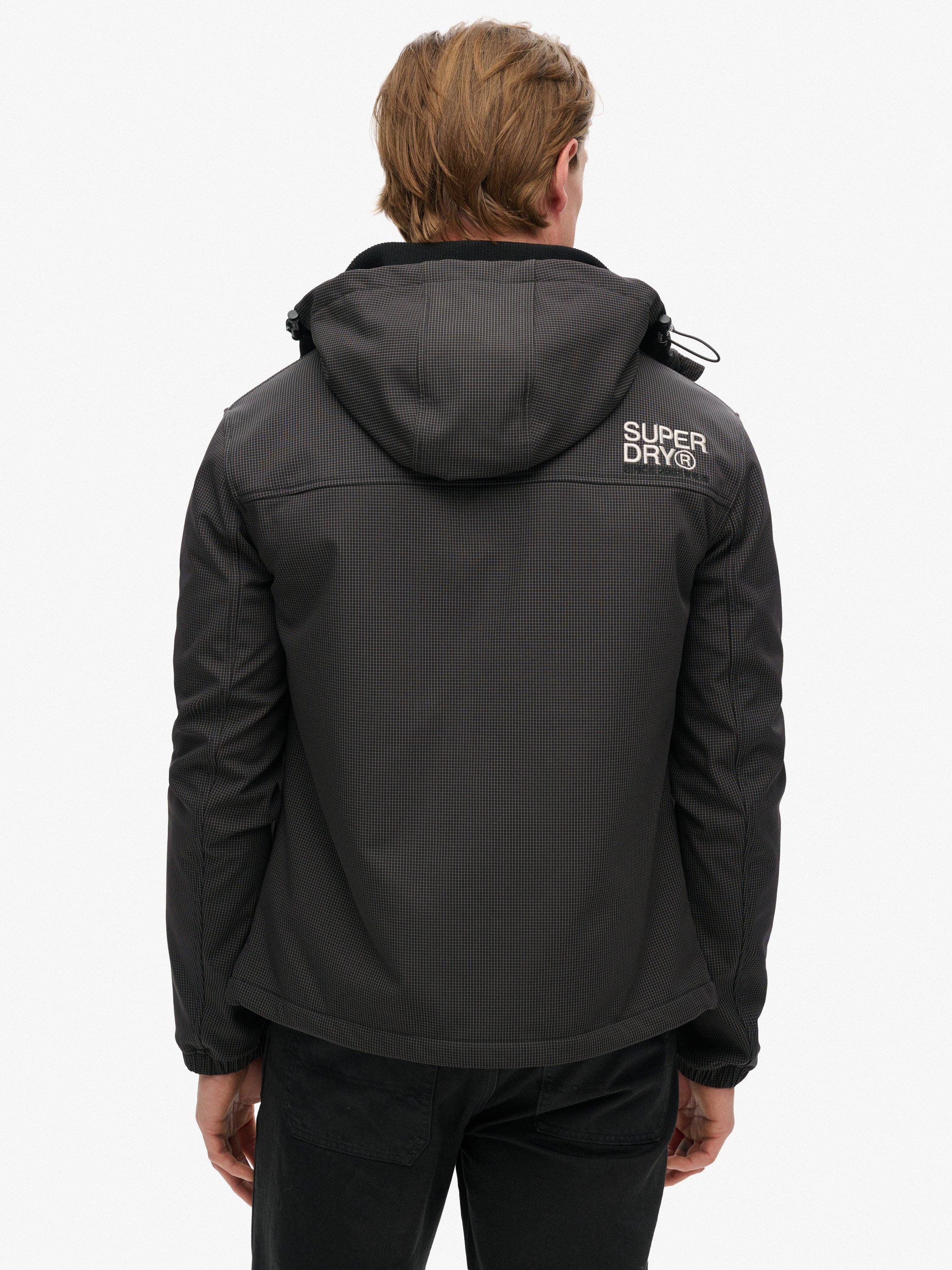 Product image 2 of 5, which shows Superdry Hooded Marl Ripstop Trekker Jacket, Black, S
