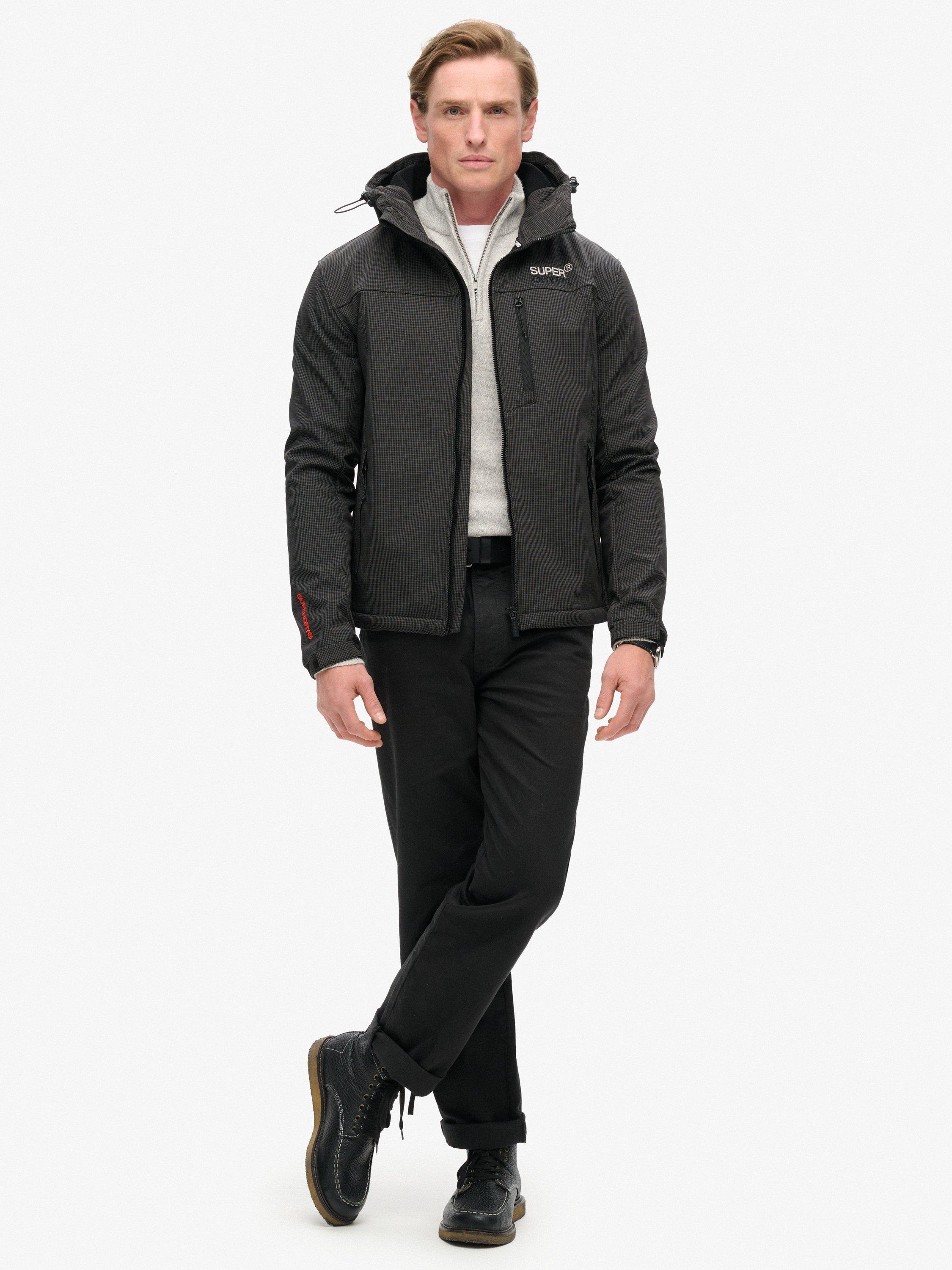 Product image 3 of 5, which shows Superdry Hooded Marl Ripstop Trekker Jacket, Black, S
