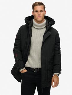Superdry Zip Parka Jacket, Black
