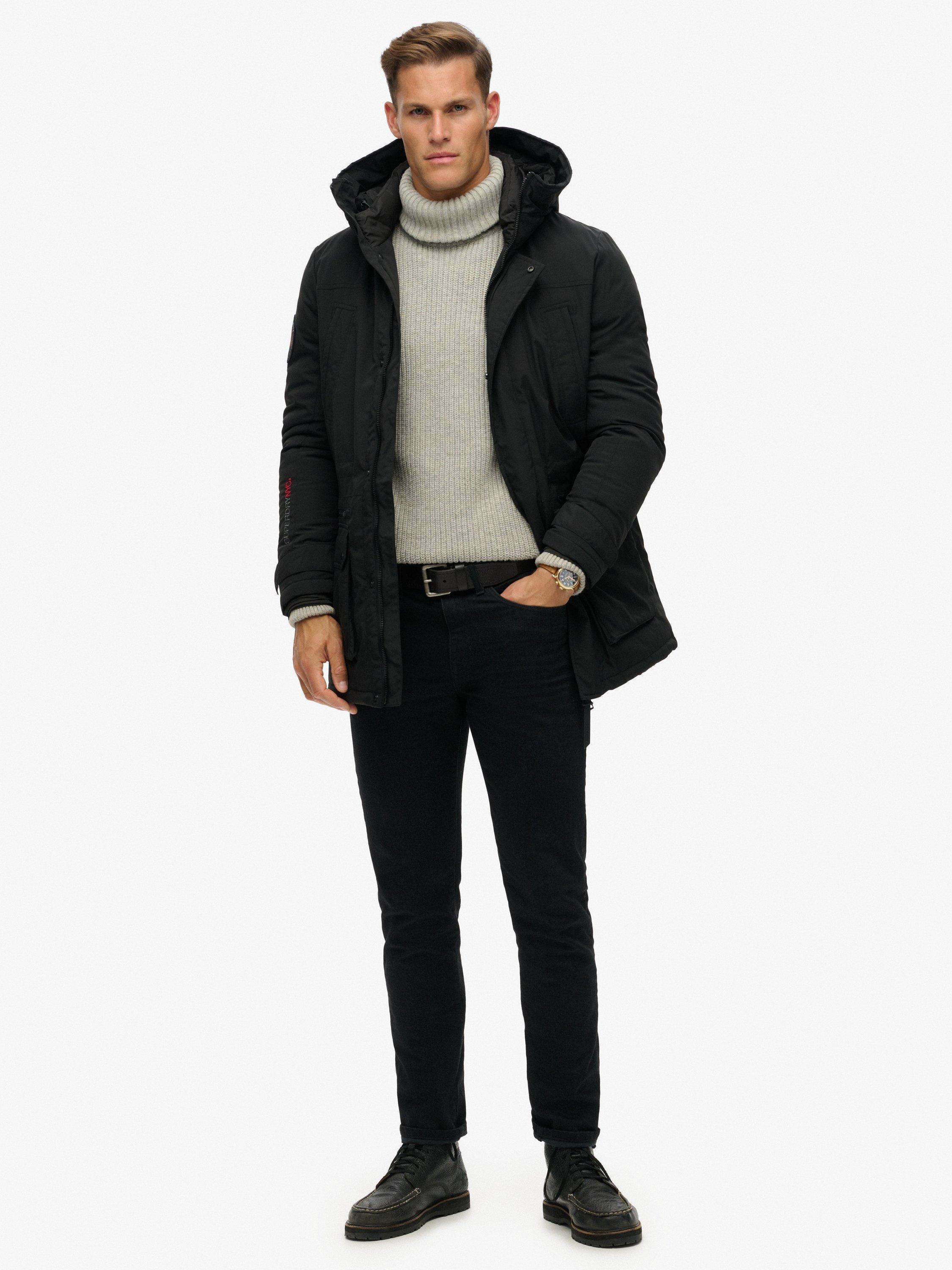 Product image 4 of 5, which shows Superdry Zip Parka Jacket, Black, S