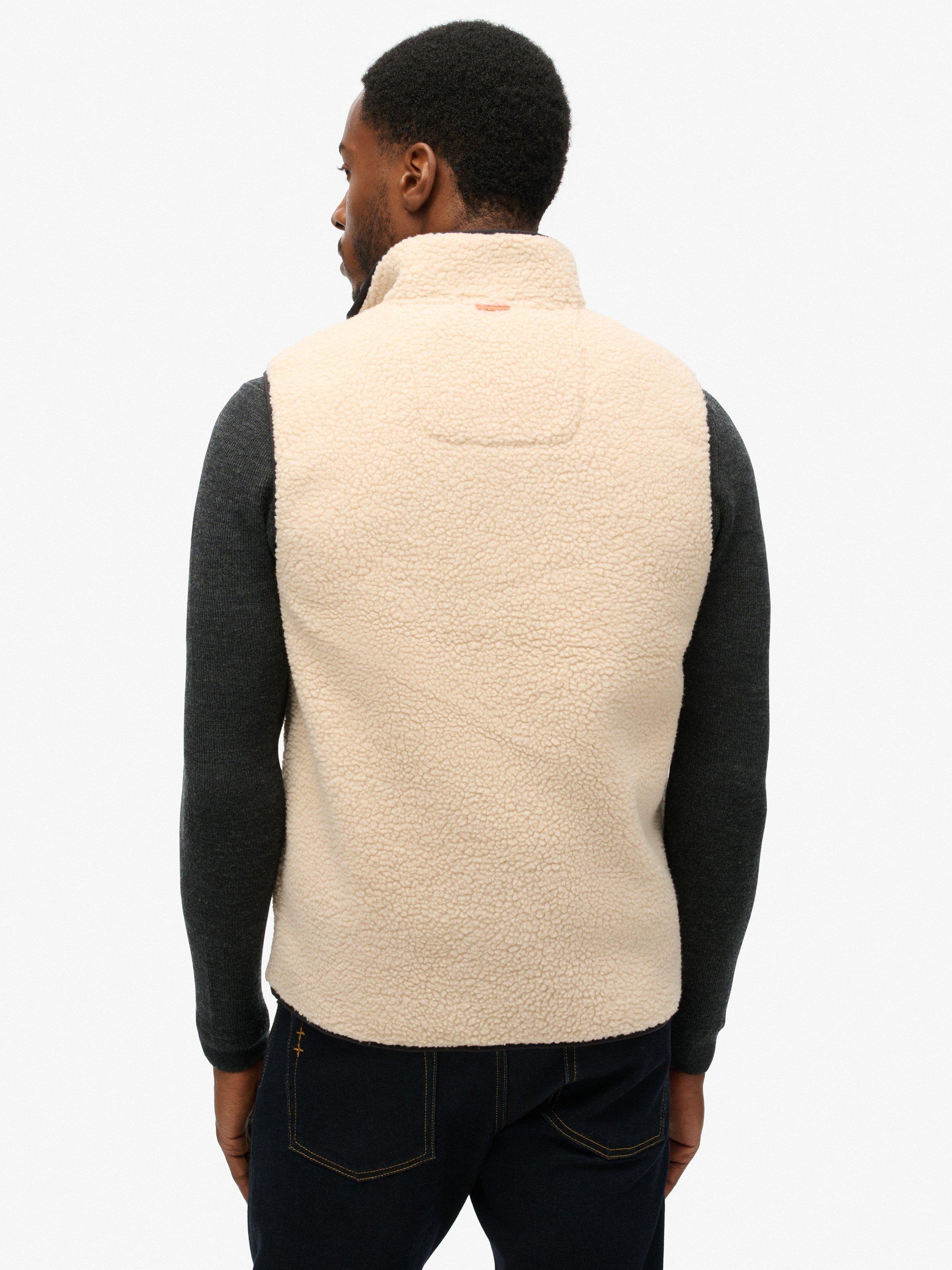 Product image 2 of 6, which shows Superdry Outdoor Fleece Gilet, Oatmeal Beige, S