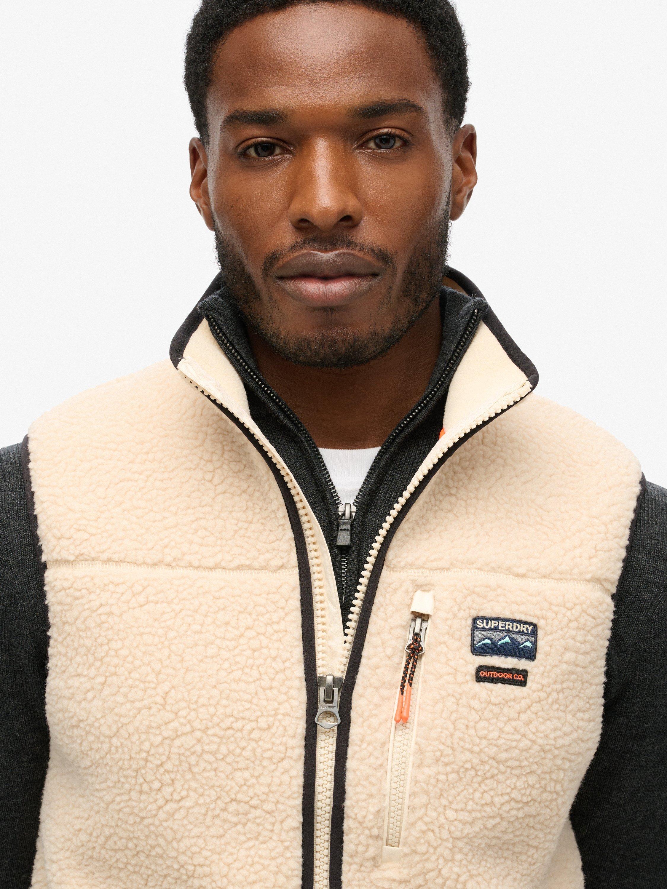 Product image 4 of 6, which shows Superdry Outdoor Fleece Gilet, Oatmeal Beige, S