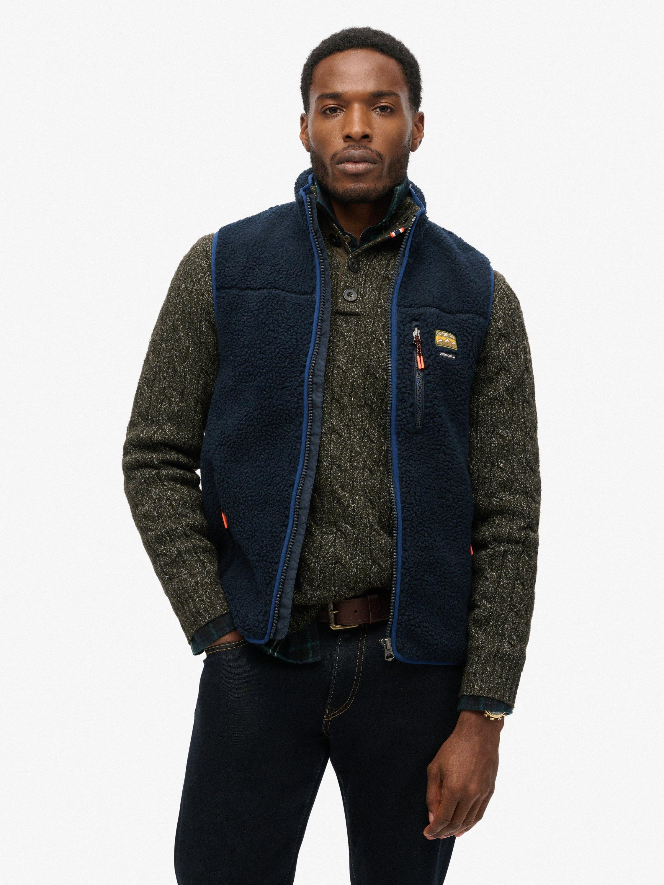 Product image 1 of 6, which shows Superdry Outdoor Fleece Gilet, Eclipse Navy, S