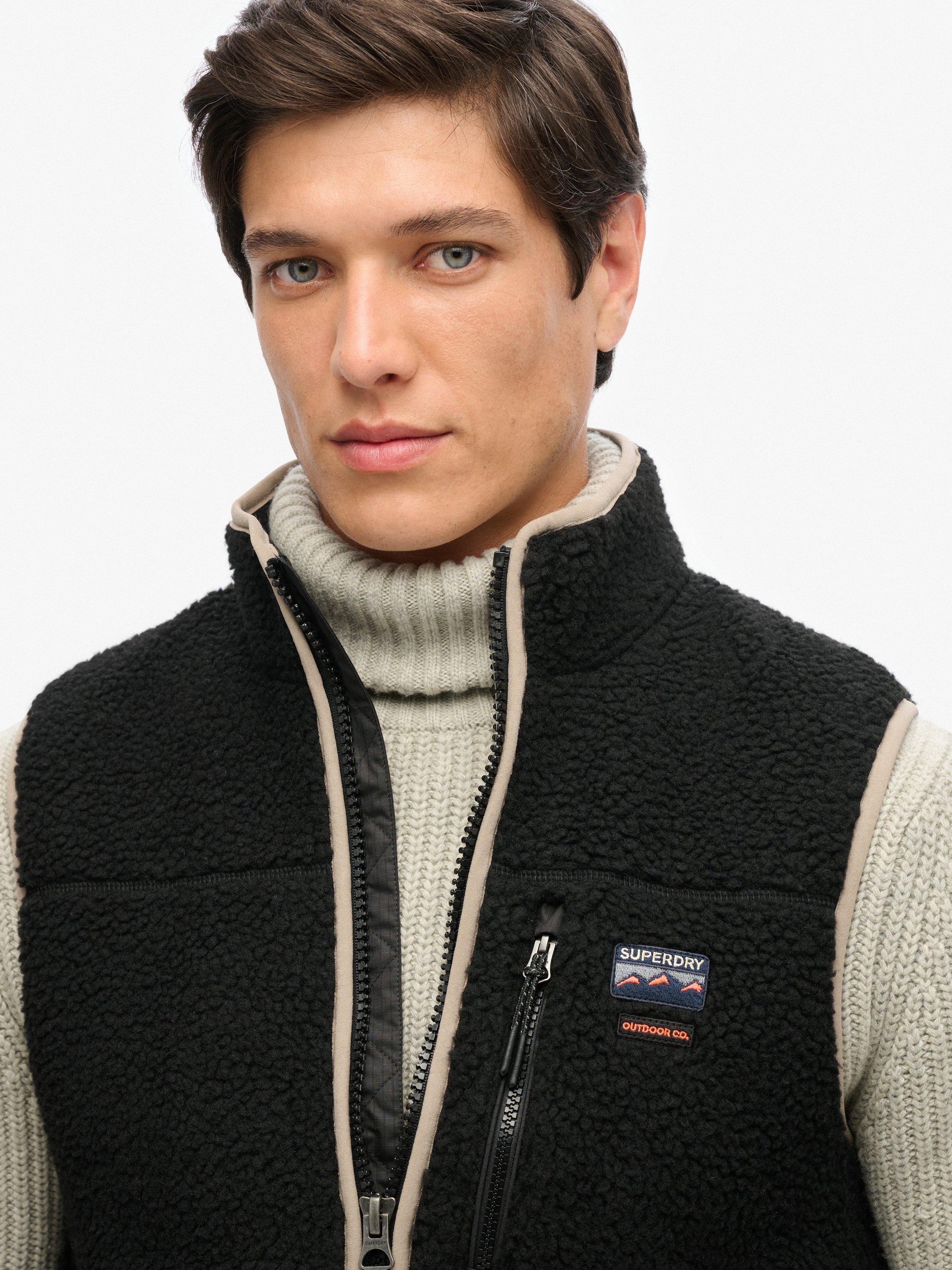 Product image 4 of 5, which shows Superdry Outdoor Fleece Gilet, Contrast Black, S