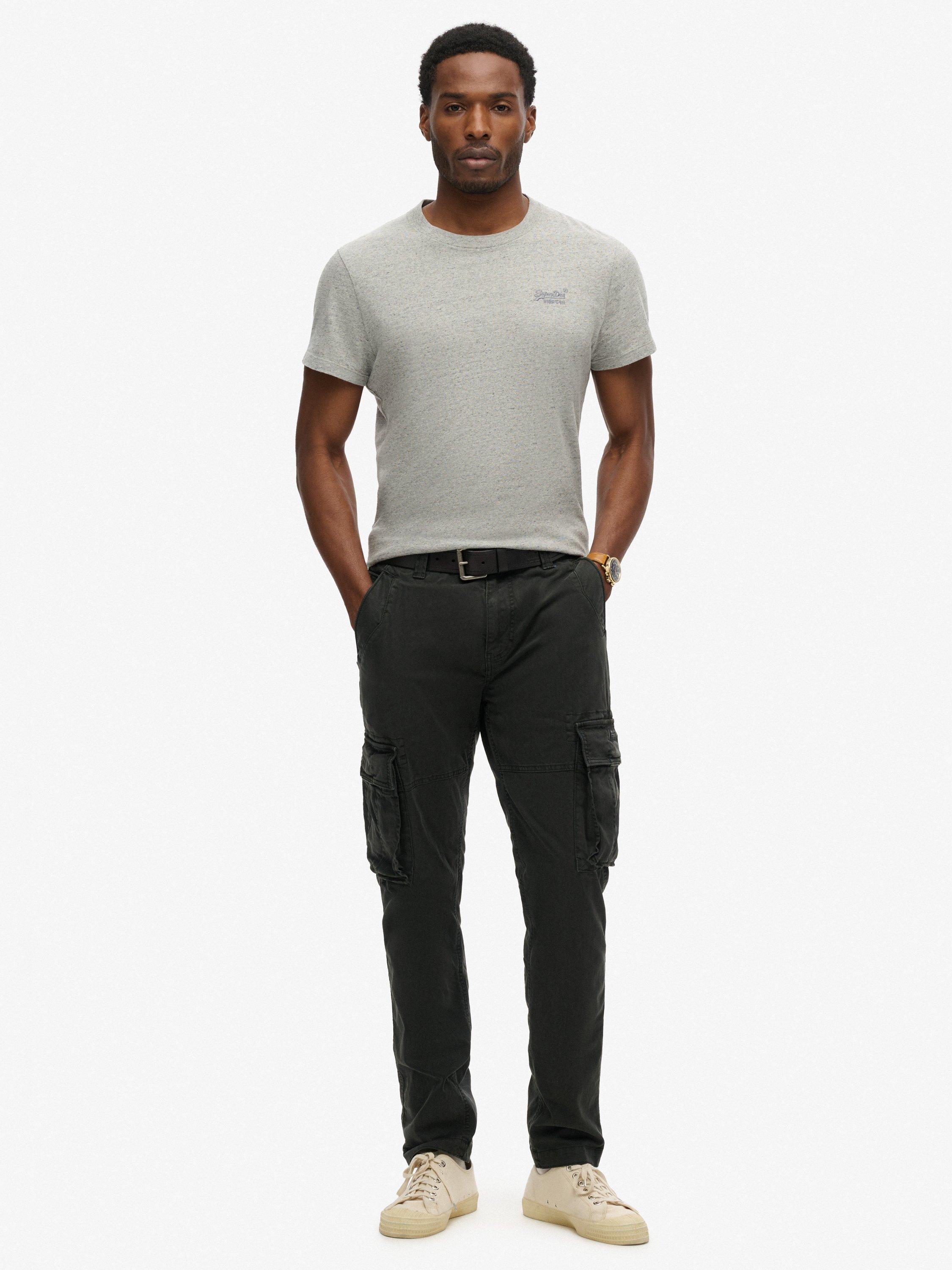 Product image 1 of 6, which shows Superdry Core Cargo Cotton Blend Trousers, Washed Black, W28/L32