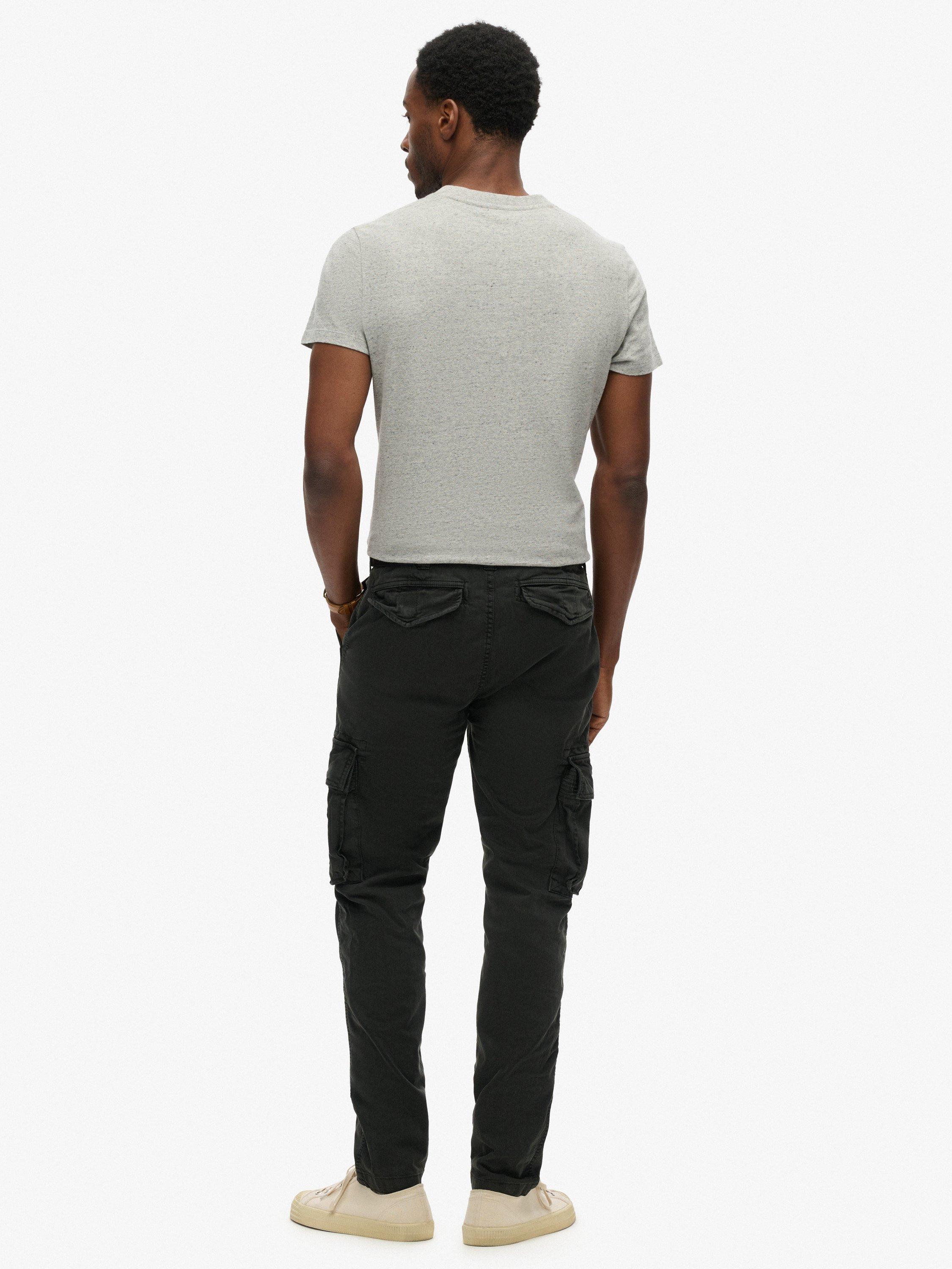 Product image 2 of 6, which shows Superdry Core Cargo Cotton Blend Trousers, Washed Black, W28/L32