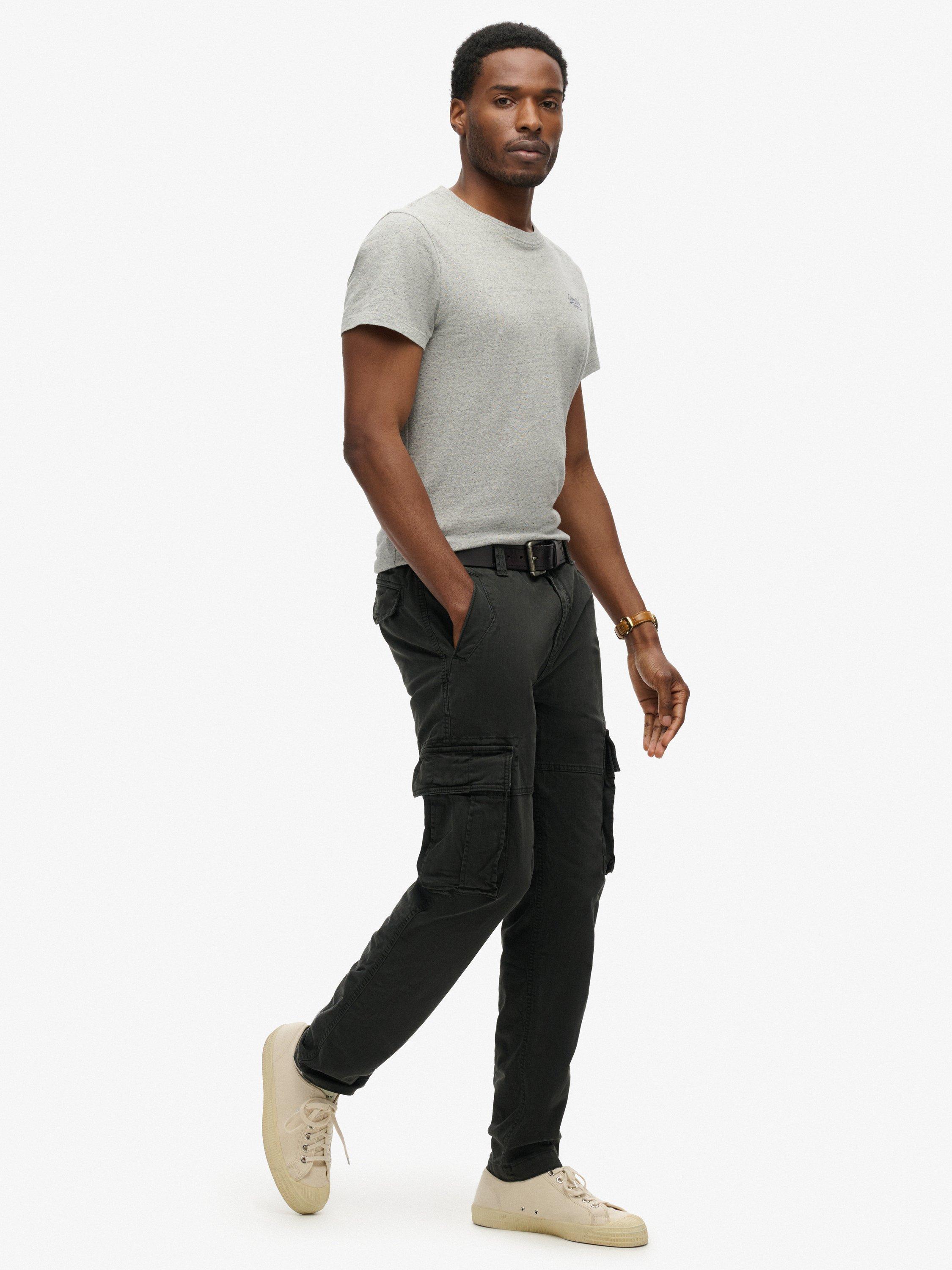 Product image 3 of 6, which shows Superdry Core Cargo Cotton Blend Trousers, Washed Black, W28/L32