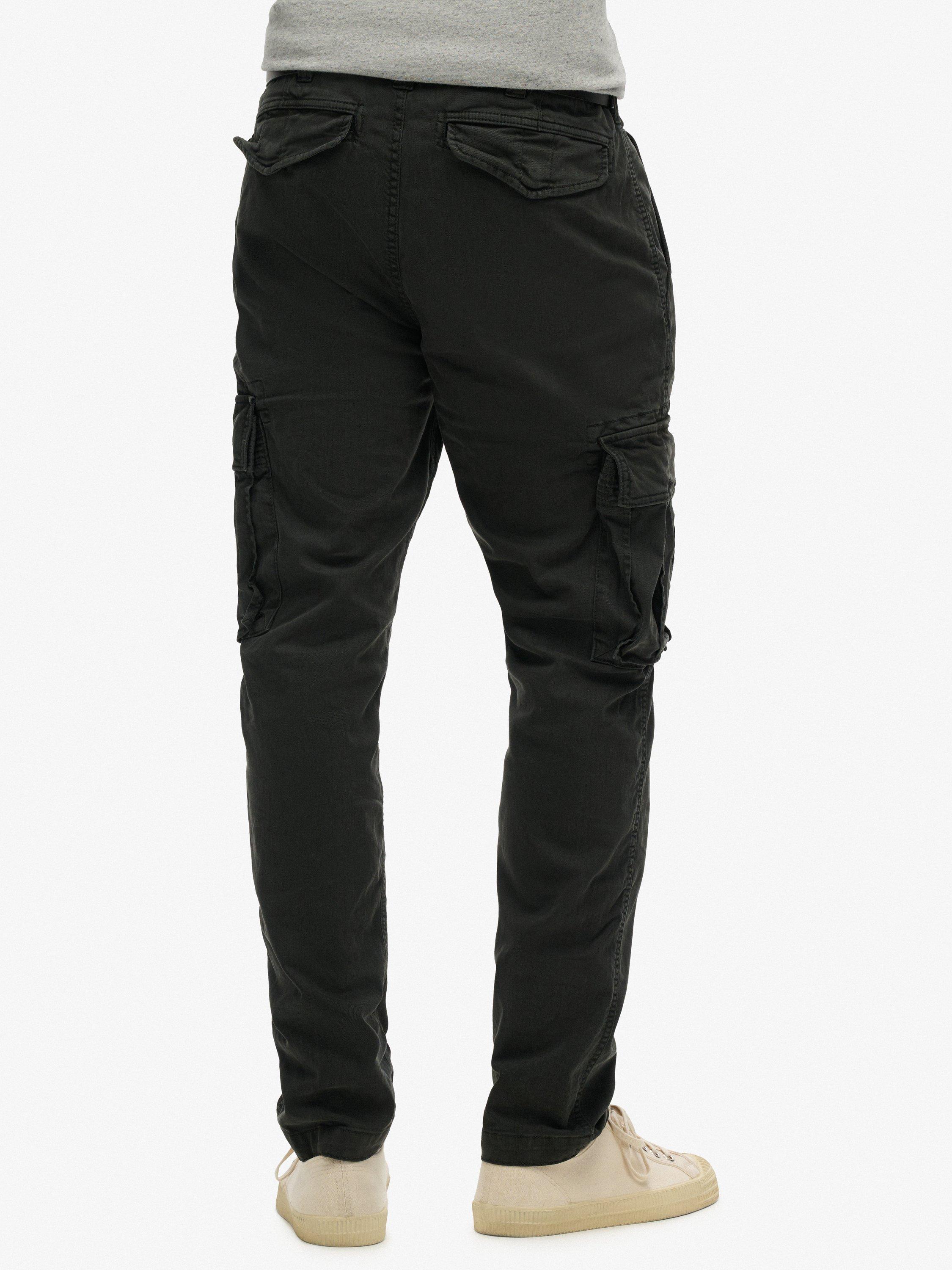 Product image 4 of 6, which shows Superdry Core Cargo Cotton Blend Trousers, Washed Black, W28/L32
