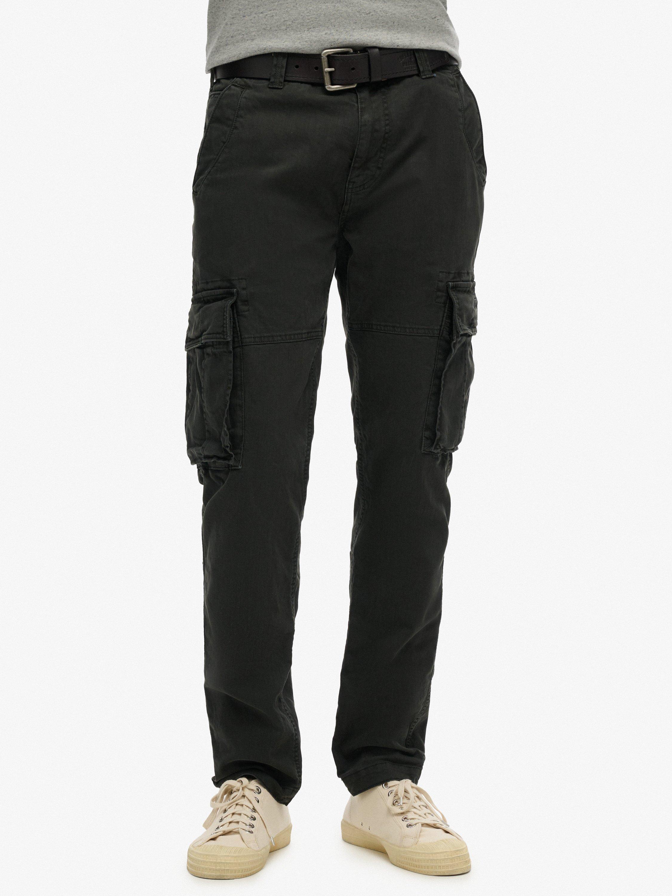 Product image 5 of 6, which shows Superdry Core Cargo Cotton Blend Trousers, Washed Black, W28/L32