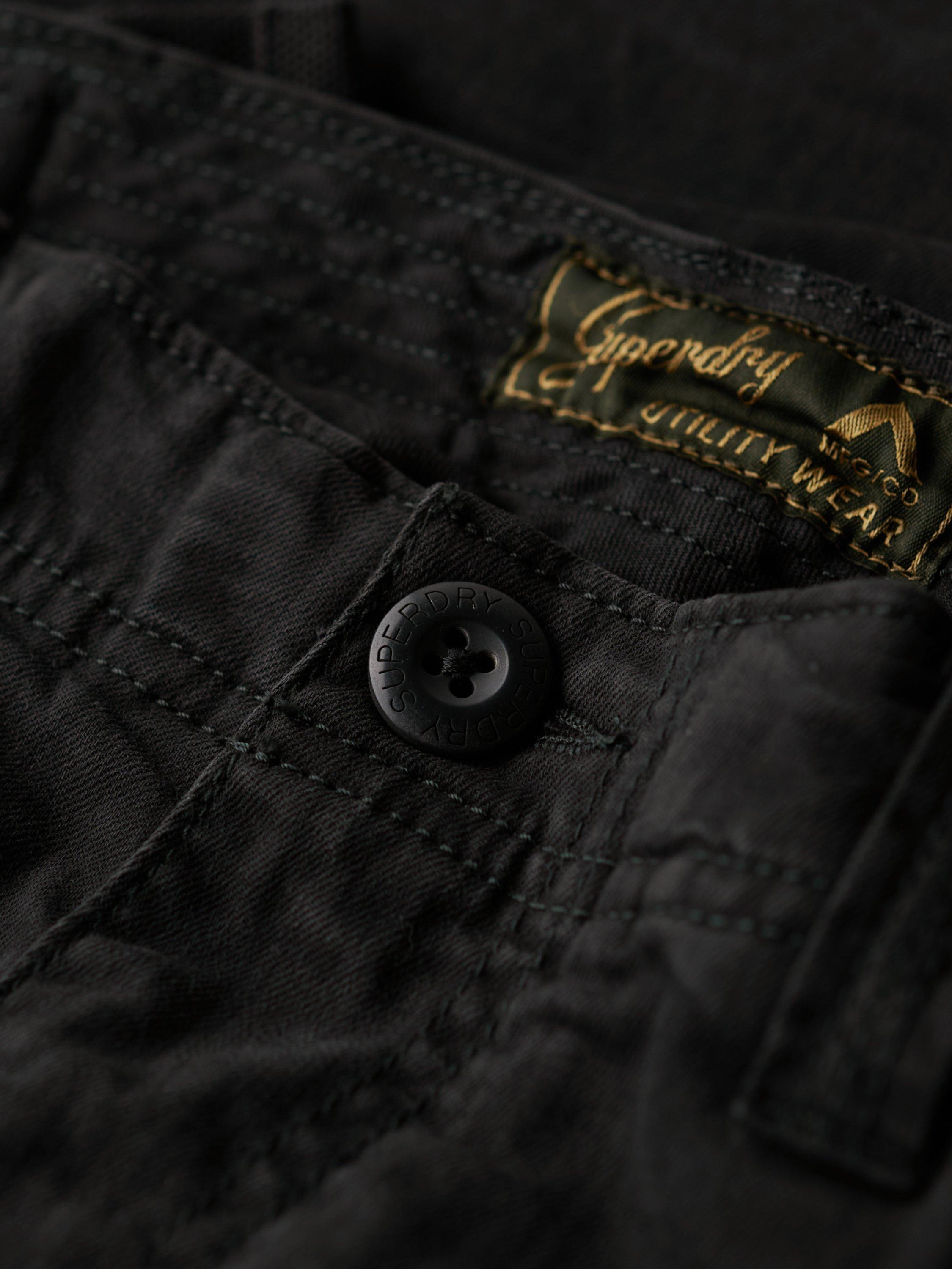 Product image 6 of 6, which shows Superdry Core Cargo Cotton Blend Trousers, Washed Black, W28/L32