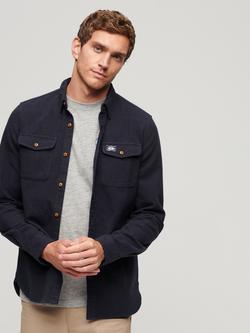 Superdry Trailsman Relaxed Fit Overshirt, Pearl Blue, Deep Navy