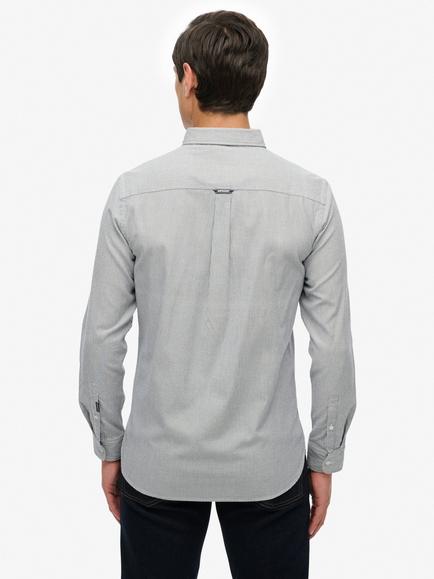 Superdry Organic Cotton Classic Oxford Long Sleeve Shirt - view 2, Grey