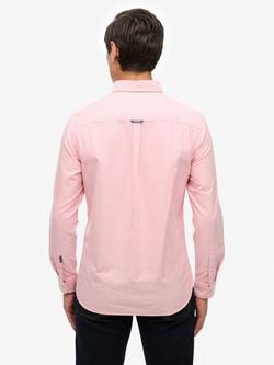 Superdry Organic Cotton Classic Oxford Long Sleeve Shirt - view 2, City Pink