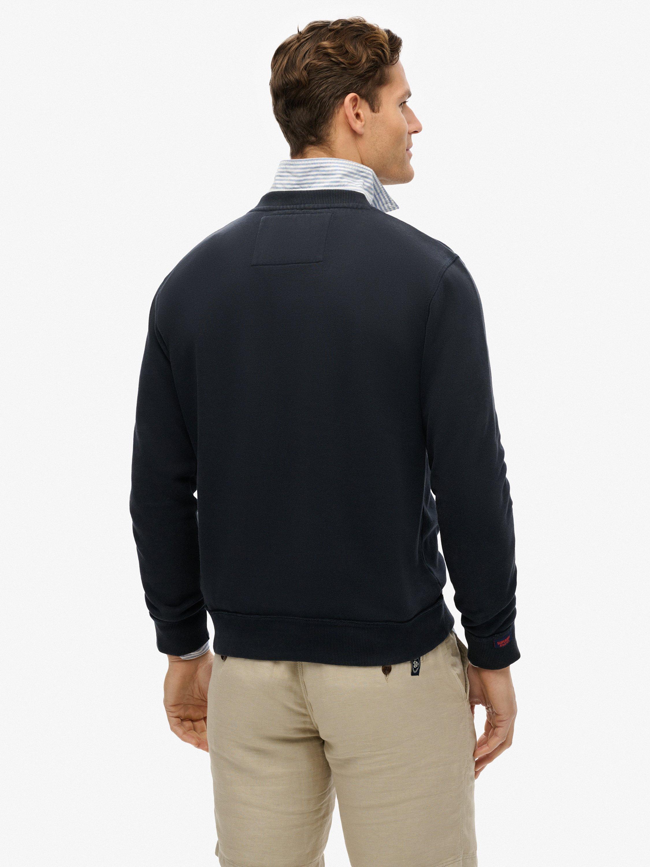 Product image 2 of 4, which shows Superdry Cotton Vintage Athletic Crew Sweatshirt , Eclipse Navy, S