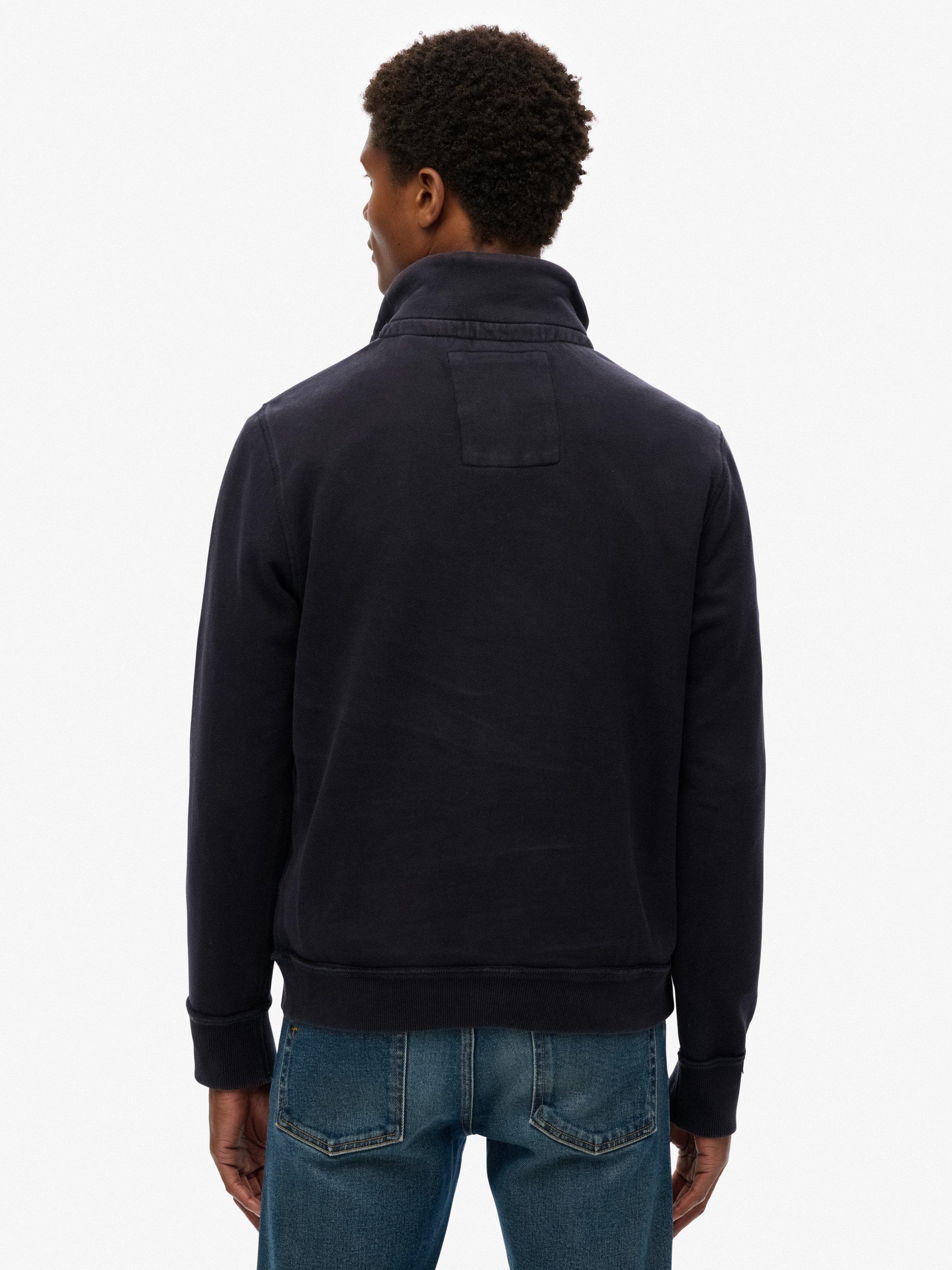 Product image 2 of 5, which shows Superdry Vintage Athletic Henley Sweatshirt, Eclipse Navy, S