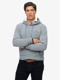 Superdry Cotton Athletic Essentials Hoodie, Blue Grey