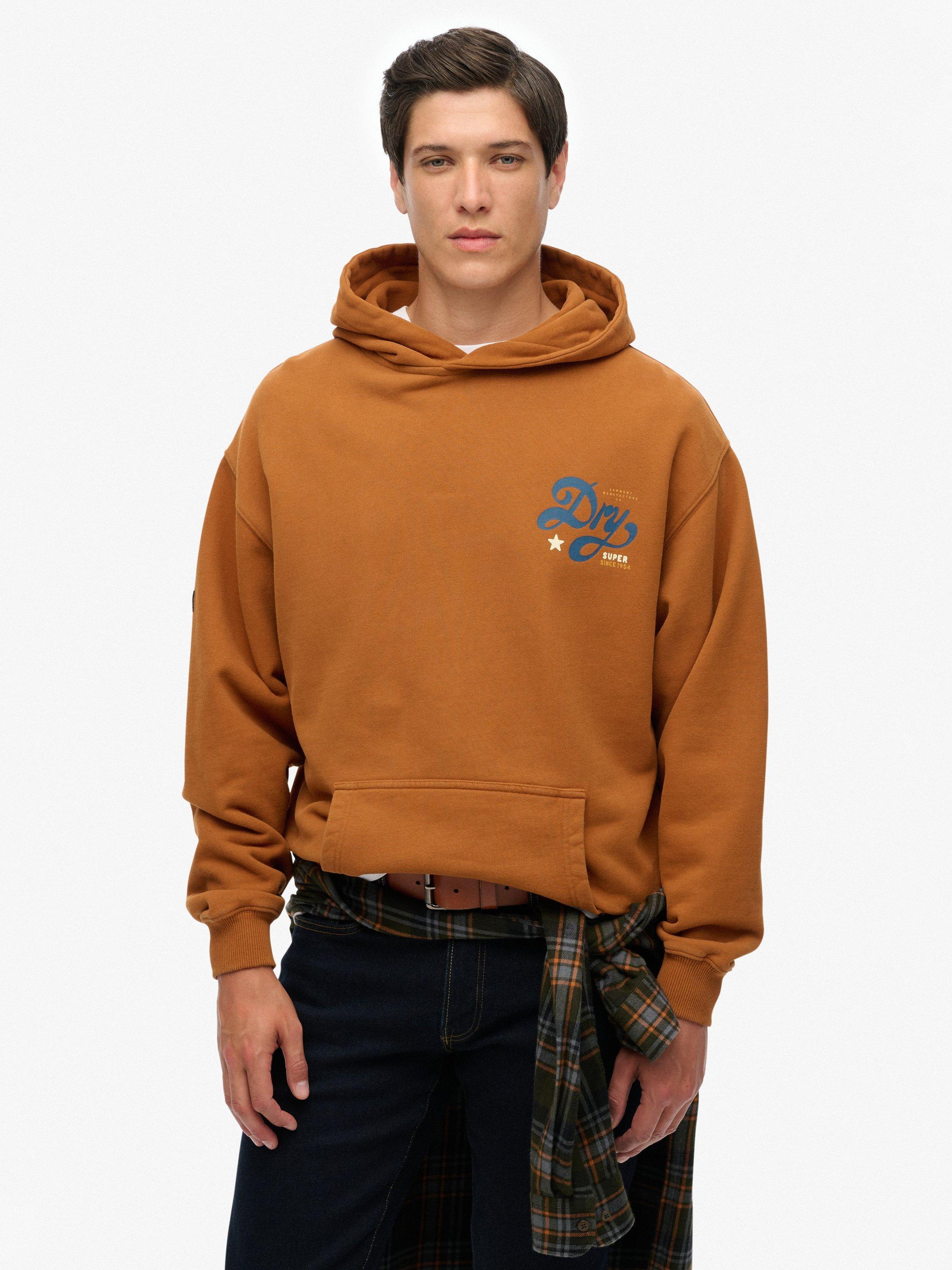 Product image 1 of 4, which shows Superdry Cotton Tap Room Oversized Hoodie, Caramel Café, S