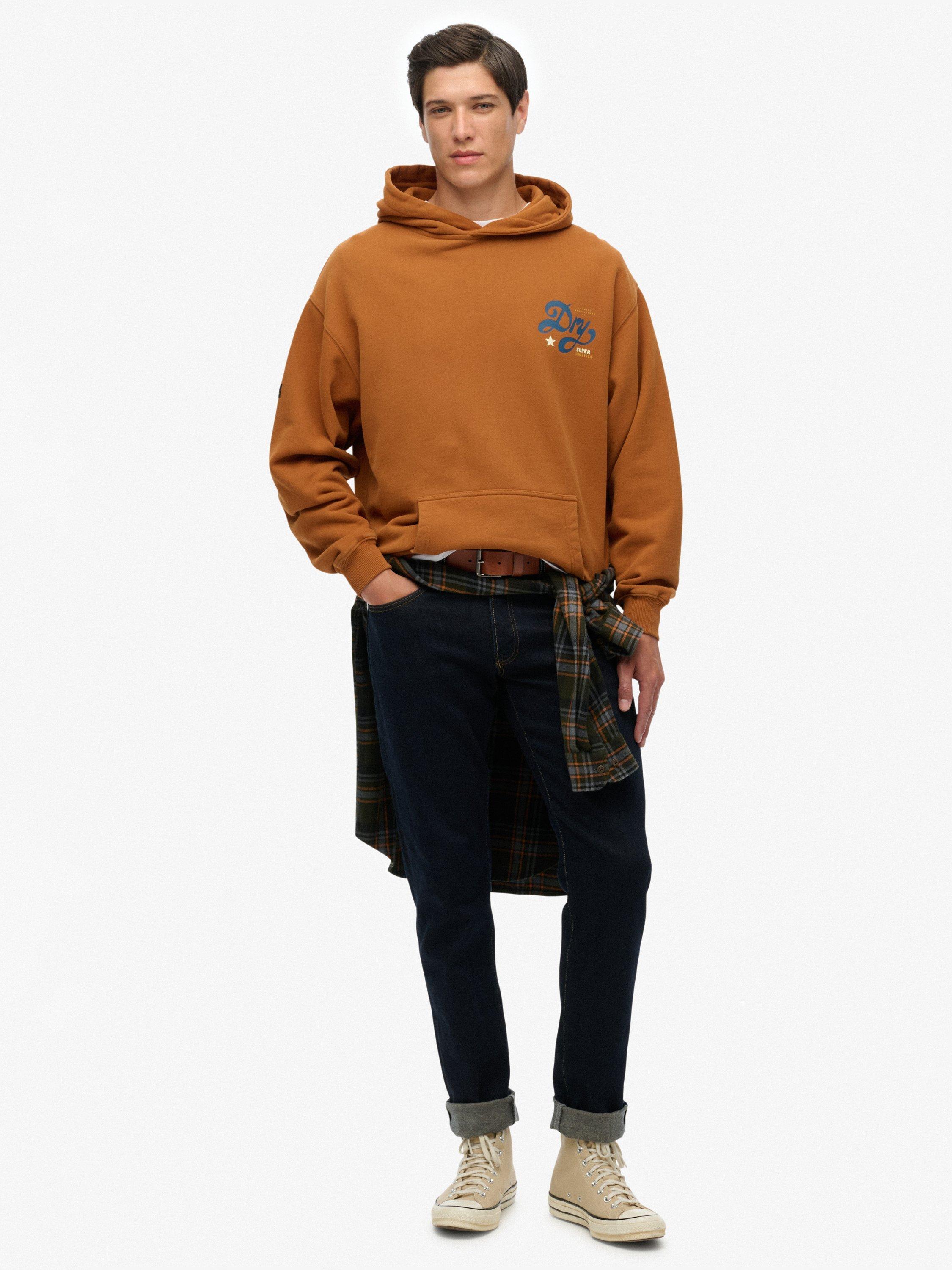 Product image 3 of 4, which shows Superdry Cotton Tap Room Oversized Hoodie, Caramel Café, S