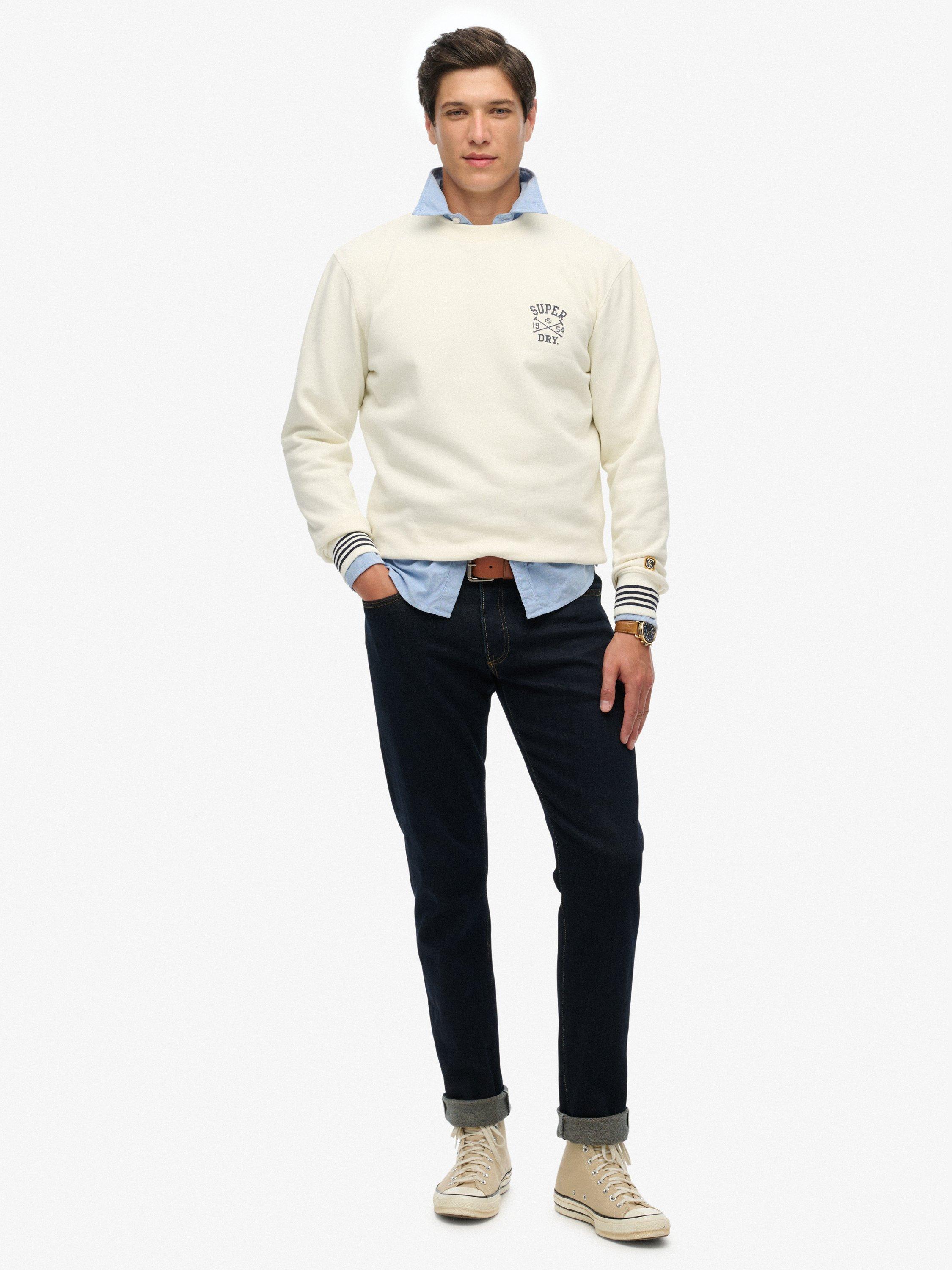 Product image 3 of 4, which shows Superdry Cotton Athletic Club Crew Sweatshirt, Off White, S