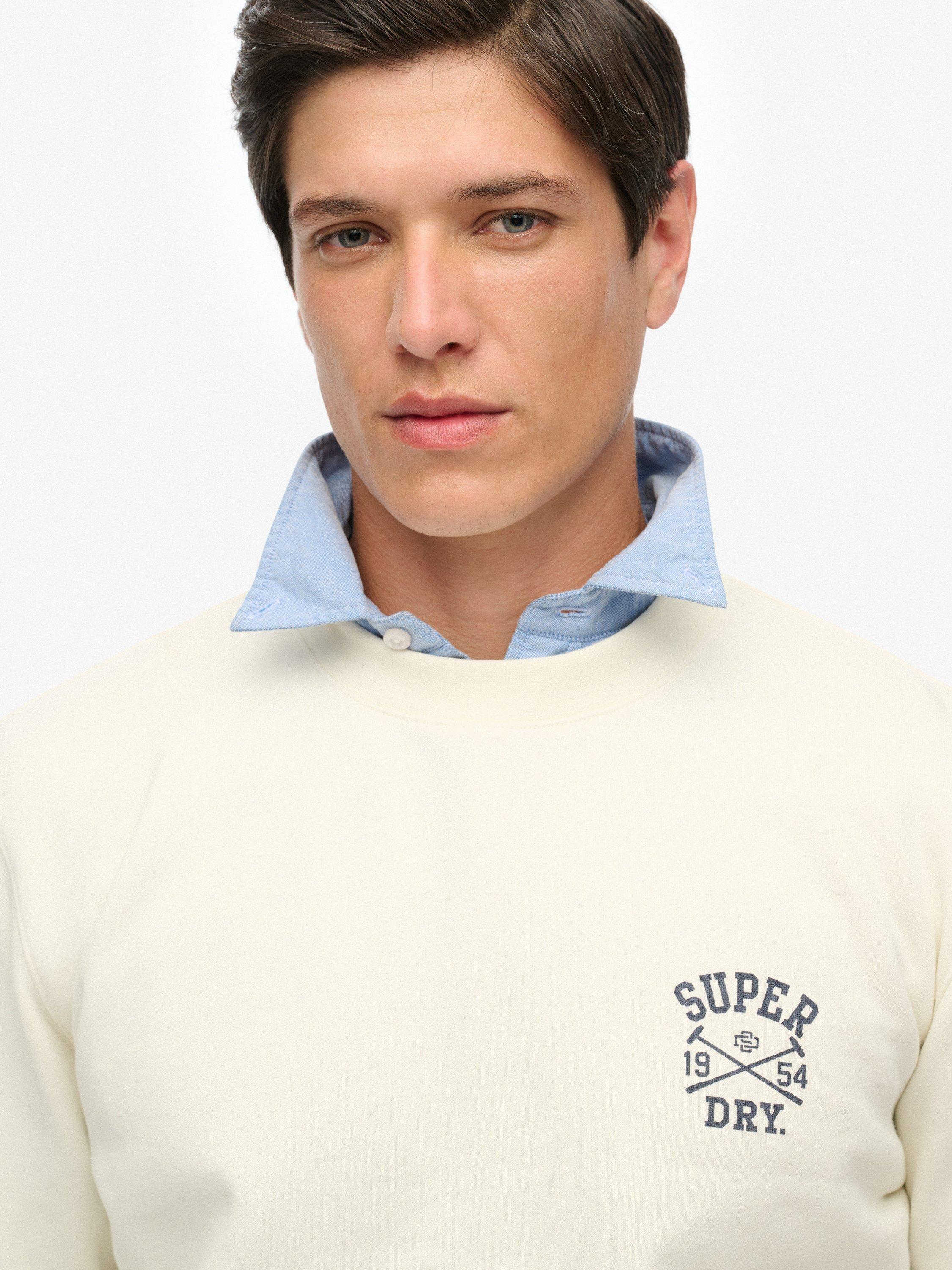 Product image 4 of 4, which shows Superdry Cotton Athletic Club Crew Sweatshirt, Off White, S