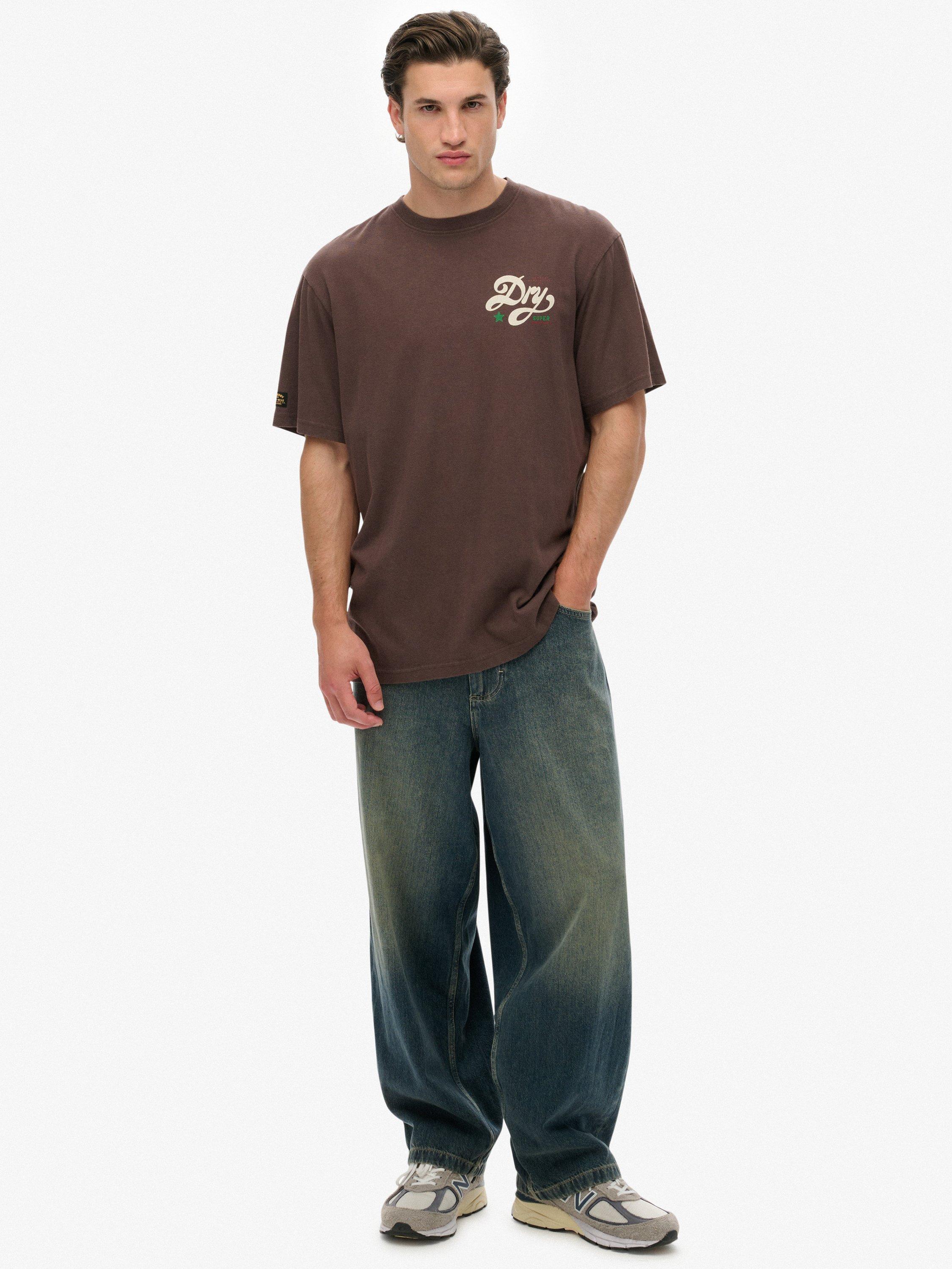 Product image 3 of 5, which shows Superdry Cotton Tap Room Oversized T-Shirt, Coffee Bean, S