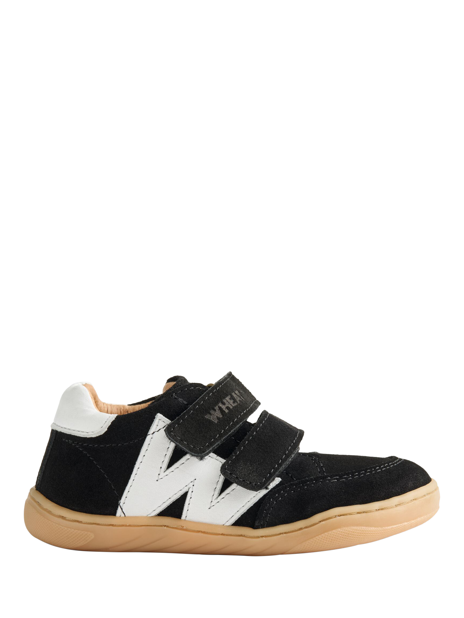 Product image 5 of 5, which shows WHEAT Kids' Suede Barres Trainers, Black, EU24