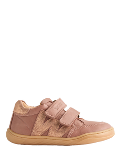 WHEAT Kids' Leather Barres Trainers, Pink, Pink
