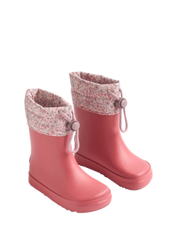 WHEAT Kids' Barefoot Rubber Wellington Boots, Raspberry - view 2, Raspberry