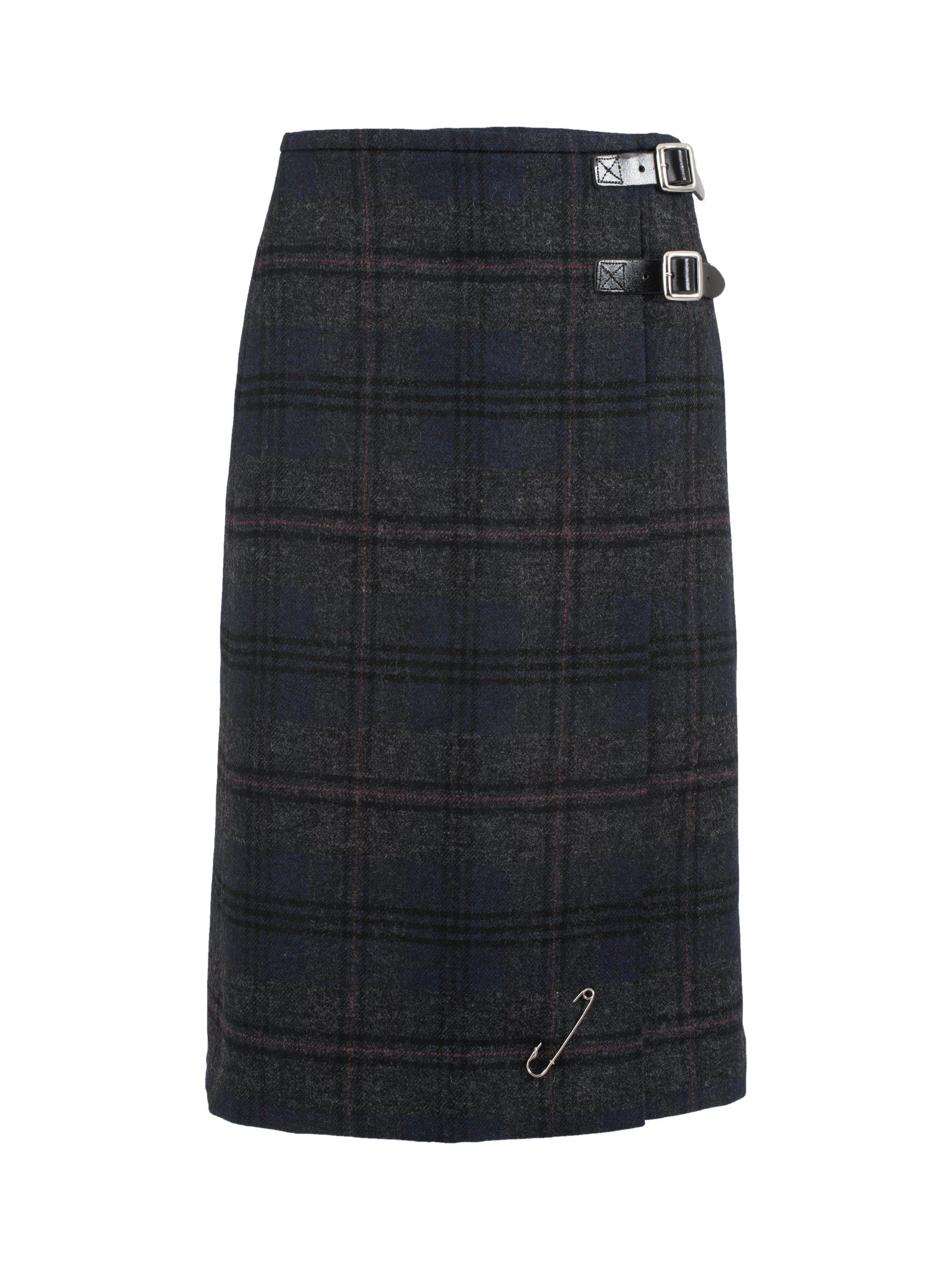 Product image 2 of 5, which shows Celtic & Co. Celtic Pure Wool Kilt Skirt, Navy/Charcoal, 8